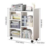 Sleek Modern Minimalist Rectangular Bookshelves - Movable, Plywood-Plastic, 5-Cabinet Design for Study