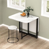 Modern Simplicity Foldable Rectangular Dining Table with Carbon Steel Frame and Plywood Top — Movable, Seats 6–8