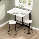 Modern Simplicity Foldable Rectangular Dining Table with Carbon Steel Frame and Plywood Top — Movable, Seats 6–8
