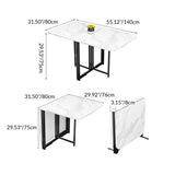 Modern Simplicity Foldable Rectangular Dining Table with Carbon Steel Frame and Plywood Top — Movable, Seats 6–8