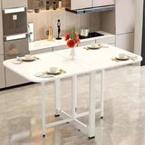 Modern Simplicity Foldable Rectangular Dining Table with Carbon Steel Frame and Plywood Top — Movable, Seats 6–8
