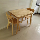 Modern Minimalist Foldable Rectangular Dining Table — MDF & Solid Wood Top with Metal Frame, Seats 2-6