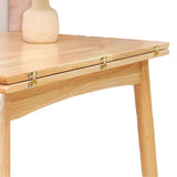 Modern Minimalist Foldable Rectangular Dining Table — MDF & Solid Wood Top with Metal Frame, Seats 2-6