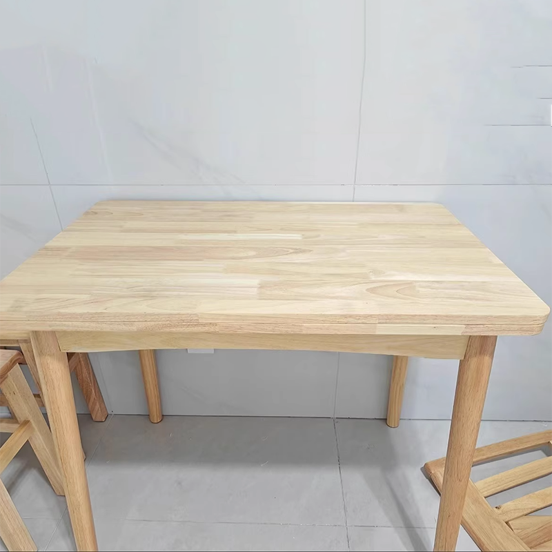 Modern Minimalist Foldable Rectangular Dining Table — MDF & Solid Wood Top with Metal Frame, Seats 2-6