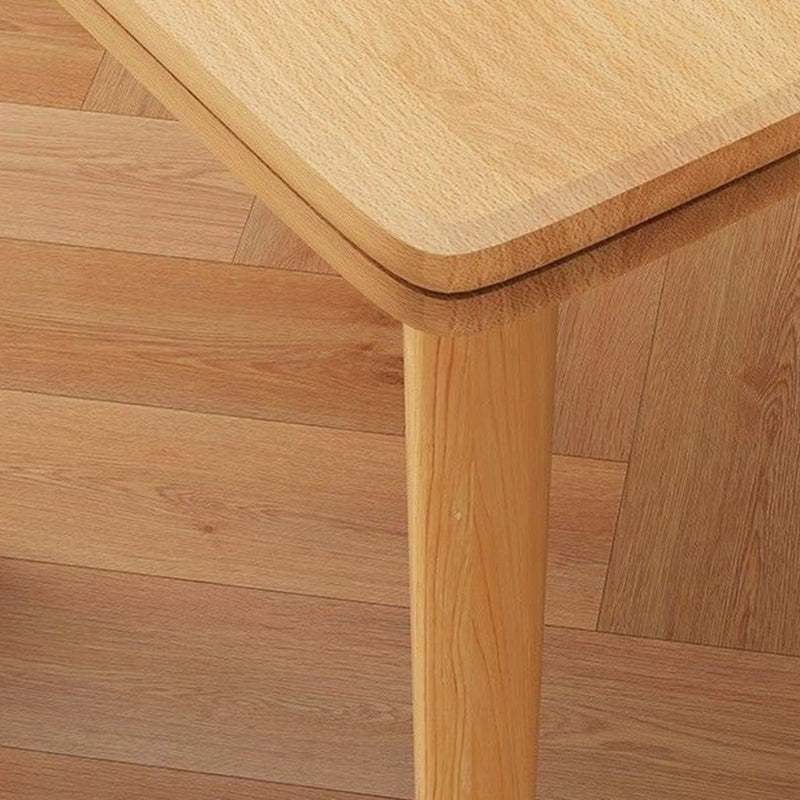 Modern Minimalist Foldable Rectangular Dining Table — MDF & Solid Wood Top with Metal Frame, Seats 2-6