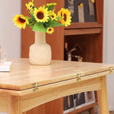 Modern Minimalist Foldable Rectangular Dining Table — MDF & Solid Wood Top with Metal Frame, Seats 2-6