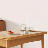 Modern Minimalist Foldable Rectangular Dining Table — MDF & Solid Wood Top with Metal Frame, Seats 2-6