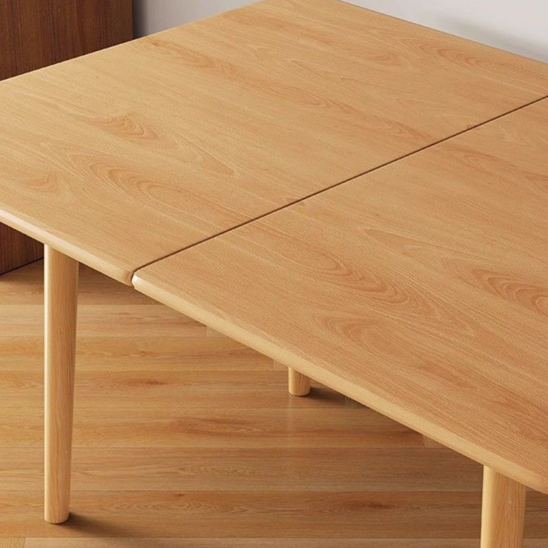 Modern Minimalist Foldable Rectangular Dining Table — MDF & Solid Wood Top with Metal Frame, Seats 2-6