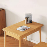 Modern Minimalist Foldable Rectangular Dining Table — MDF & Solid Wood Top with Metal Frame, Seats 2-6
