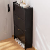 Modern Minimalist Rectangular Shoe Storage Cabinet with Nan Bamboo Composite Panels – Large Capacity, 2- or 3-Door Entryway Cabinet