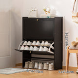 Modern Minimalist Rectangular Shoe Storage Cabinet with Nan Bamboo Composite Panels – Large Capacity, 2- or 3-Door Entryway Cabinet