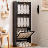 Modern Minimalist Rectangular Shoe Storage Cabinet with Nan Bamboo Composite Panels – Large Capacity, 2- or 3-Door Entryway Cabinet