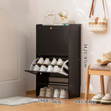 Modern Minimalist Rectangular Shoe Storage Cabinet with Nan Bamboo Composite Panels – Large Capacity, 2- or 3-Door Entryway Cabinet