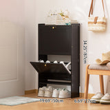 Modern Minimalist Rectangular Shoe Storage Cabinet with Nan Bamboo Composite Panels – Large Capacity, 2- or 3-Door Entryway Cabinet