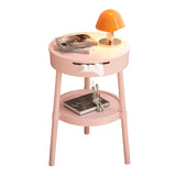 Modern Minimalist Round Coffee Table with Hidden Storage – 2-Tier Plastic Design for Living Room