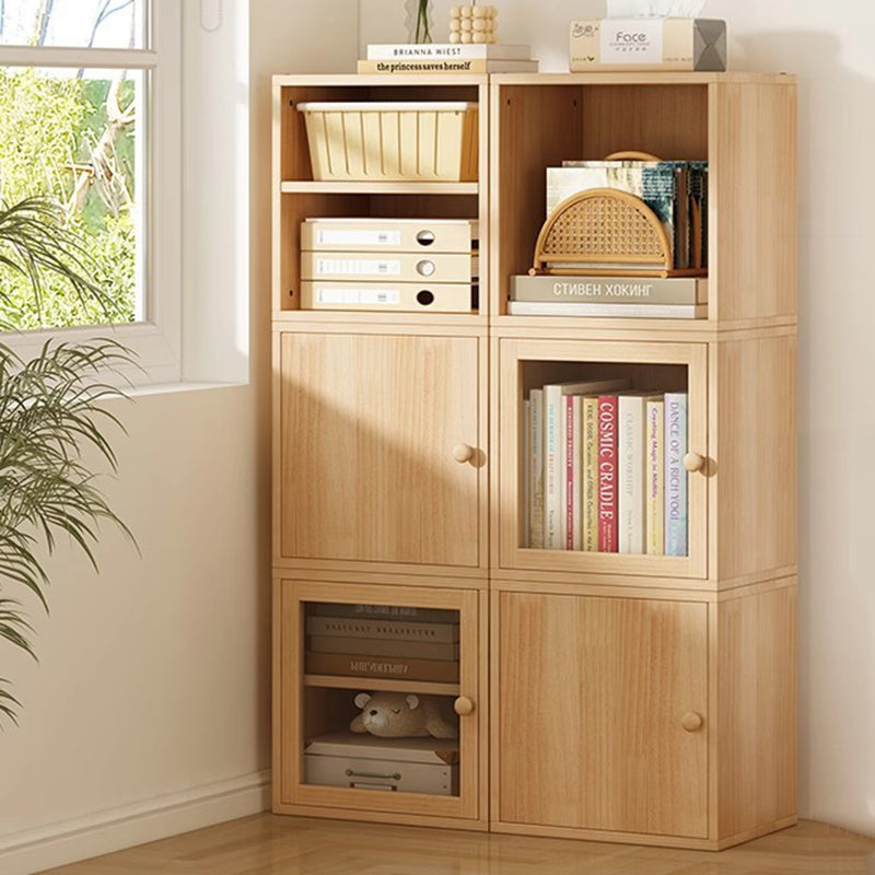 Modern Minimalist Square Storage Cabinet – Solid Wood, MDF & Acrylic Construction – Half-Cabinet for Study