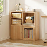 Modern Minimalist Square Storage Cabinet – Solid Wood, MDF & Acrylic Construction – Half-Cabinet for Study