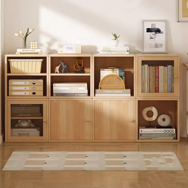 Modern Minimalist Square Storage Cabinet – Solid Wood, MDF & Acrylic Construction – Half-Cabinet for Study