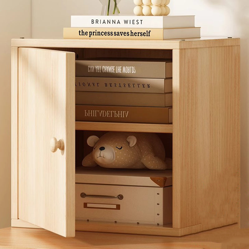 Modern Minimalist Square Storage Cabinet – Solid Wood, MDF & Acrylic Construction – Half-Cabinet for Study