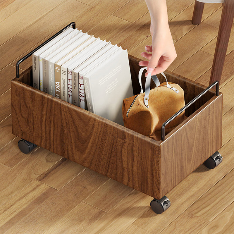 Modern Minimalist Movable Solid Wood Kids Storage Cabinet - Rectangular 1-Door Design, Ideal for Study
