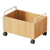 Modern Minimalist Movable Solid Wood Kids Storage Cabinet - Rectangular 1-Door Design, Ideal for Study