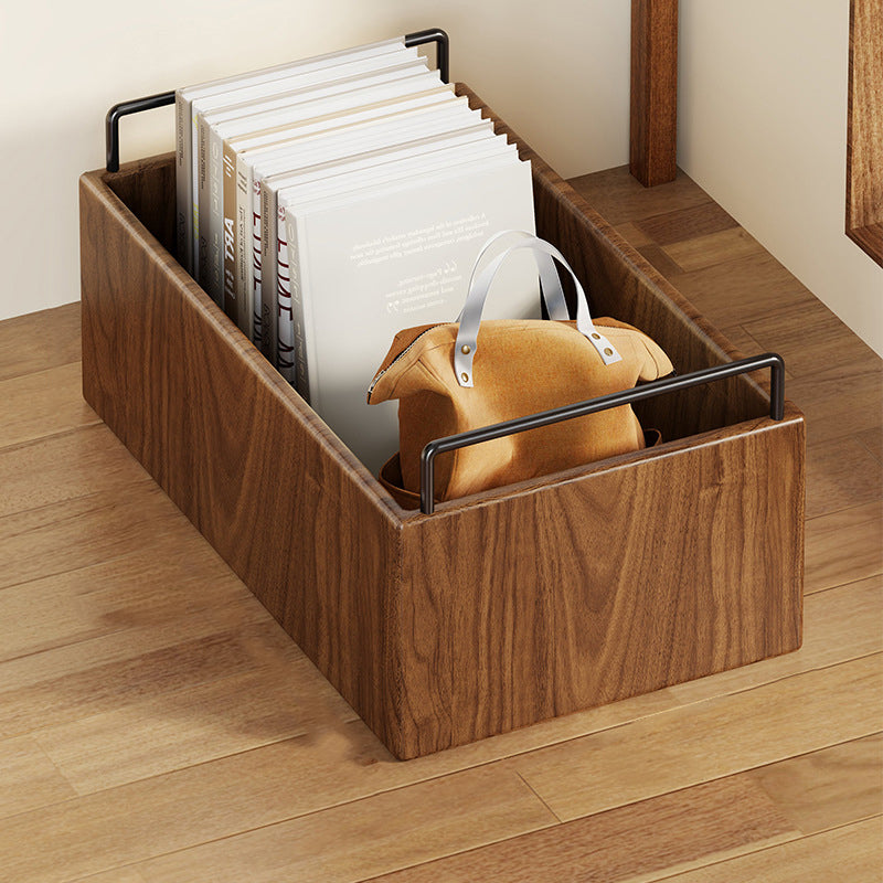 Modern Minimalist Movable Solid Wood Kids Storage Cabinet - Rectangular 1-Door Design, Ideal for Study