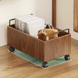 Modern Minimalist Movable Solid Wood Kids Storage Cabinet - Rectangular 1-Door Design, Ideal for Study