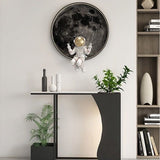 Ultra-Narrow Modern Minimalist Geometric Iron & Marble Console Table - 2-Tier for Entryway