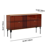 Sleek Contemporary Scandinavian Rectangular Iron & Acrylic 3-Tier Storage Cabinet for Living Room