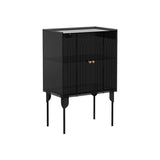 Sleek Contemporary Scandinavian Rectangular Iron & Acrylic 3-Tier Storage Cabinet for Living Room