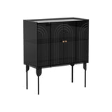 Sleek Contemporary Scandinavian Rectangular Iron & Acrylic 3-Tier Storage Cabinet for Living Room