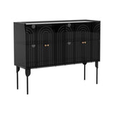 Sleek Contemporary Scandinavian Rectangular Iron & Acrylic 3-Tier Storage Cabinet for Living Room