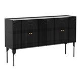Sleek Contemporary Scandinavian Rectangular Iron & Acrylic 3-Tier Storage Cabinet for Living Room