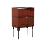 Sleek Contemporary Scandinavian Rectangular Iron & Acrylic 3-Tier Storage Cabinet for Living Room