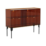 Sleek Contemporary Scandinavian Rectangular Iron & Acrylic 3-Tier Storage Cabinet for Living Room