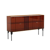 Sleek Contemporary Scandinavian Rectangular Iron & Acrylic 3-Tier Storage Cabinet for Living Room