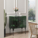Sleek Contemporary Scandinavian Rectangular Iron & Acrylic 3-Tier Storage Cabinet for Living Room