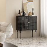 Sleek Contemporary Scandinavian Rectangular Iron & Acrylic 3-Tier Storage Cabinet for Living Room