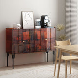 Sleek Contemporary Scandinavian Rectangular Iron & Acrylic 3-Tier Storage Cabinet for Living Room