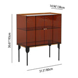 Sleek Contemporary Scandinavian Rectangular Iron & Acrylic 3-Tier Storage Cabinet for Living Room