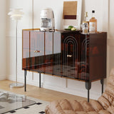 Sleek Contemporary Scandinavian Rectangular Iron & Acrylic 3-Tier Storage Cabinet for Living Room