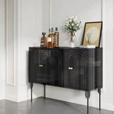 Sleek Contemporary Scandinavian Rectangular Iron & Acrylic 3-Tier Storage Cabinet for Living Room