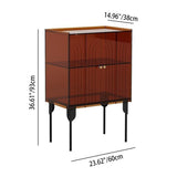 Sleek Contemporary Scandinavian Rectangular Iron & Acrylic 3-Tier Storage Cabinet for Living Room
