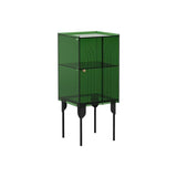 Sleek Contemporary Scandinavian Rectangular Iron & Acrylic 3-Tier Storage Cabinet for Living Room