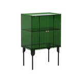 Sleek Contemporary Scandinavian Rectangular Iron & Acrylic 3-Tier Storage Cabinet for Living Room