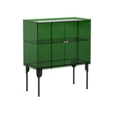 Sleek Contemporary Scandinavian Rectangular Iron & Acrylic 3-Tier Storage Cabinet for Living Room