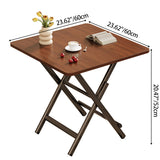 Modern Minimalist Square MDF Dining Table with Galvanized Steel Pipe Frame, Foldable for Four