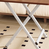Modern Minimalist Square MDF Dining Table with Galvanized Steel Pipe Frame, Foldable for Four