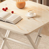 Modern Minimalist Square MDF Dining Table with Galvanized Steel Pipe Frame, Foldable for Four