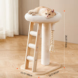 Contemporary Creative Tree Cat Tower with Acrylic Multi-Layer Platforms, Corduroy-Covered Posts and Cotton Rope, 2/4/5-Tier Multi-Functional Design for Living Room